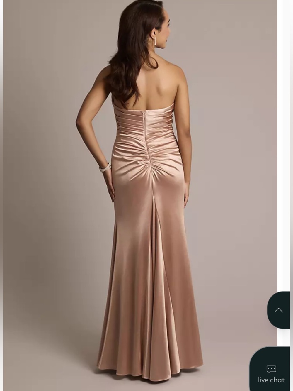 Sculpting Satin Strapless Mermaid Dress - Picture 2 of 3